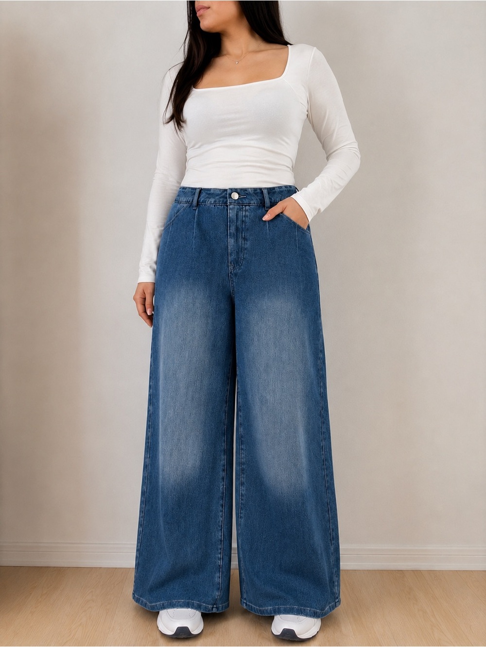 NWT Halara Flex Denim Wide Leg Jeans XL Athleisure Soft Stretch